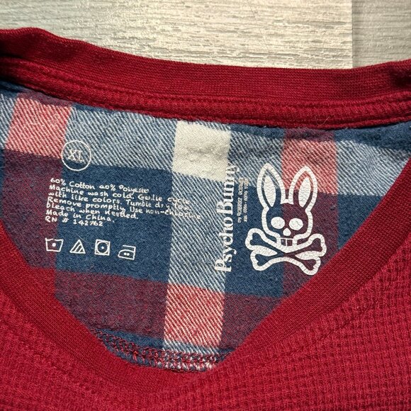 Psycho Bunny Men's Waffle Knit Crew - Red - Picture 4 of 6